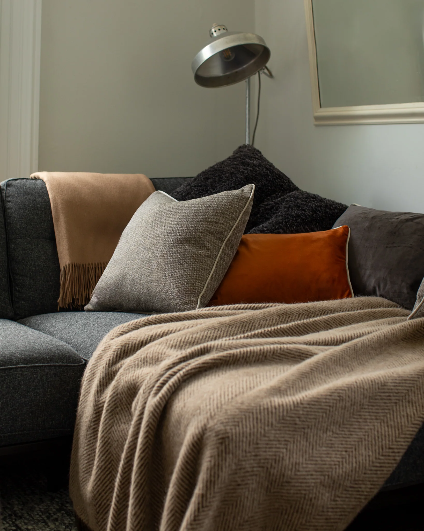 Jasper Square Cushion | Tweed | Heather - Image 2