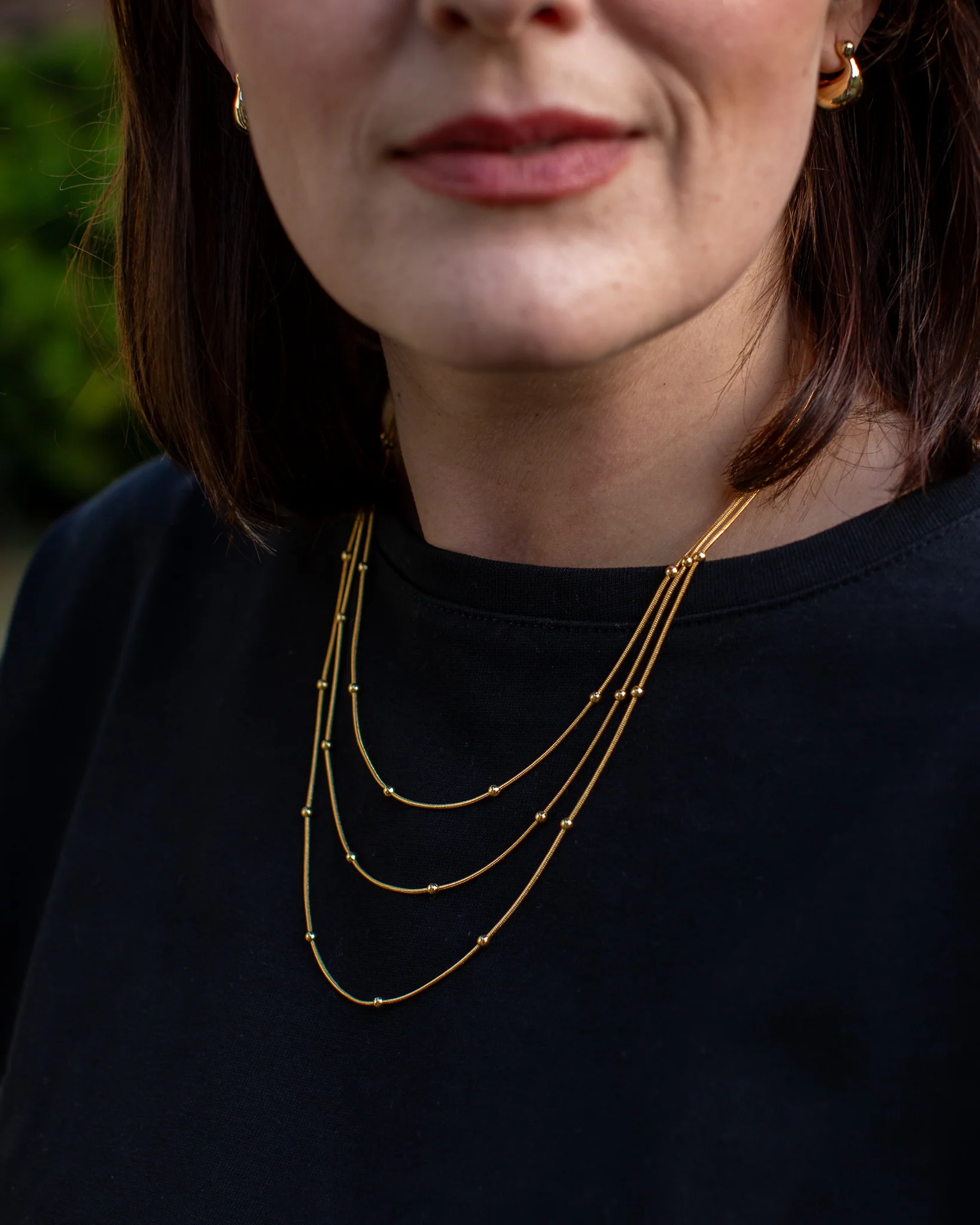 Multi Ball Necklace | Gold