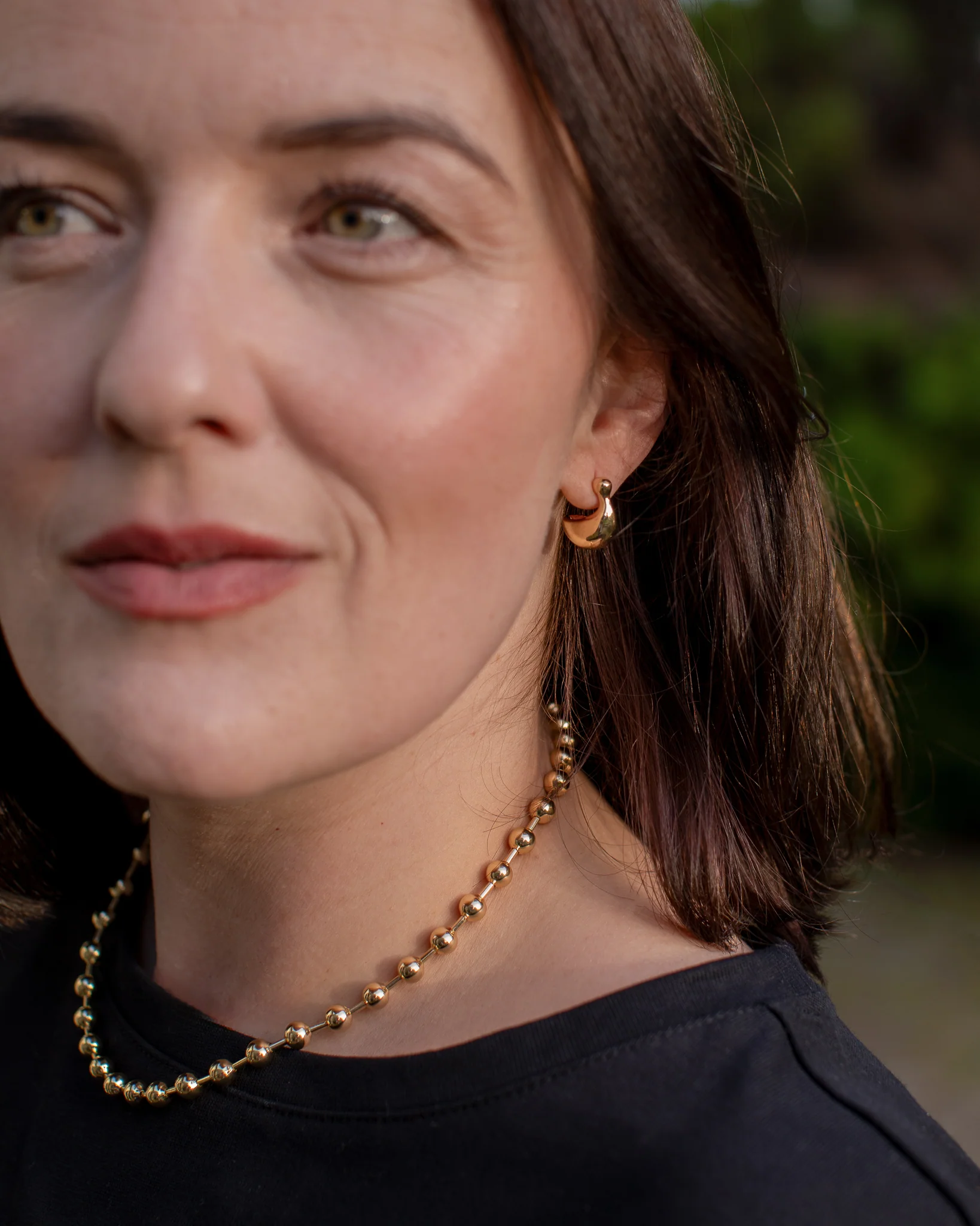 Single Ball Necklace | Gold